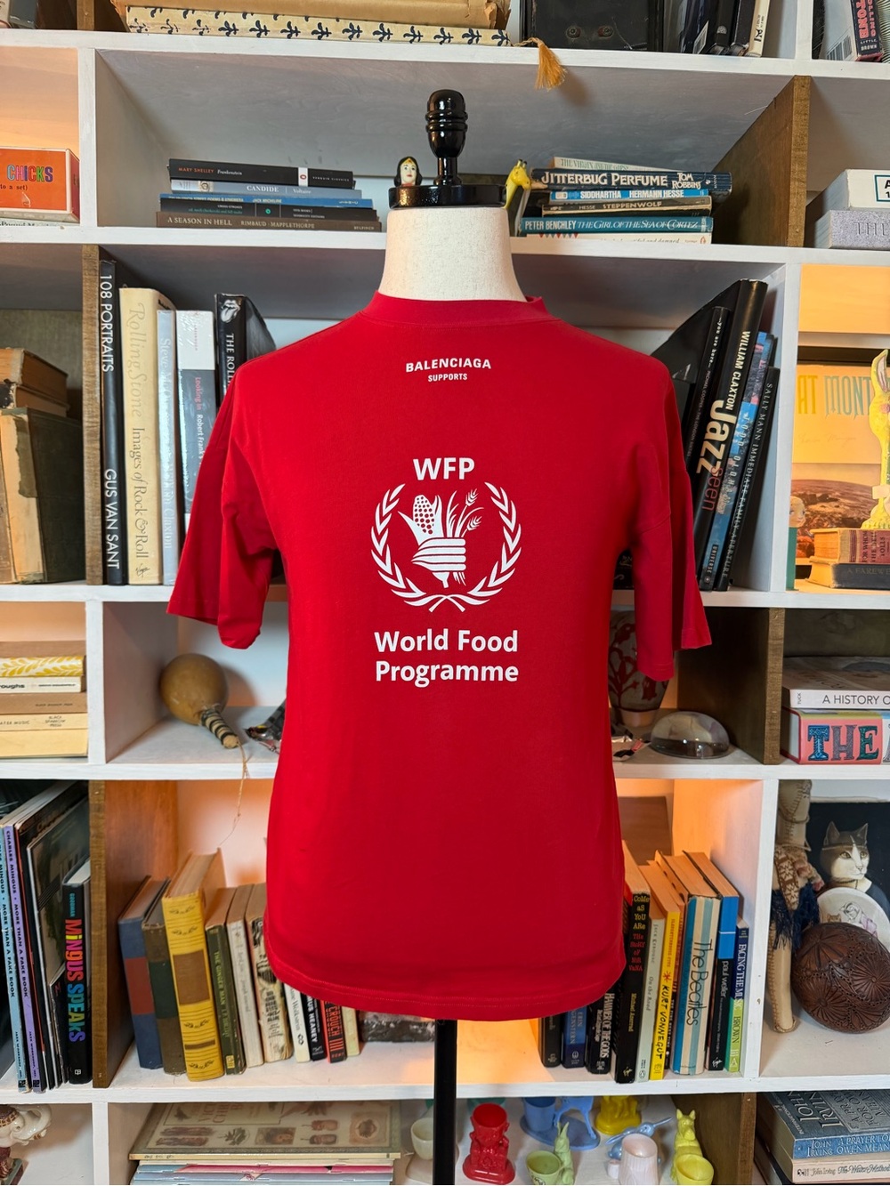 Balenciaga Red World Food Programme Logo T-Shirt